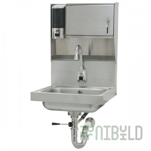 Advance Tabco 7-PS-81 Hands Free Hand Sink with Electric Faucet and Built In Soap and Towel Dispenser