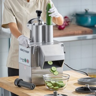 Robot Coupe CL50E Ultra Tex-Mex Dice Continuous Feed Food Processor with 6 Discs, Dice Cleaning, and Wall Holder Kits - 1 1/2 hp