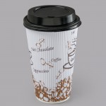 Choice 16 oz. Sleeveless Bean Print Paper Hot Cup and Lid - 100/Case Choice 16 oz. Sleeveless Bean Print Paper Hot Cup and Lid - 100/Case