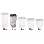 Choice 16 oz. Sleeveless Bean Print Paper Hot Cup and Lid - 100/Case Choice 16 oz. Sleeveless Bean Print Paper Hot Cup and Lid - 100/Case