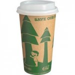 Choice 16 oz. Sleeveless Bean Print Paper Hot Cup and Lid - 100/Case Choice 16 oz. Sleeveless Bean Print Paper Hot Cup and Lid - 100/Case