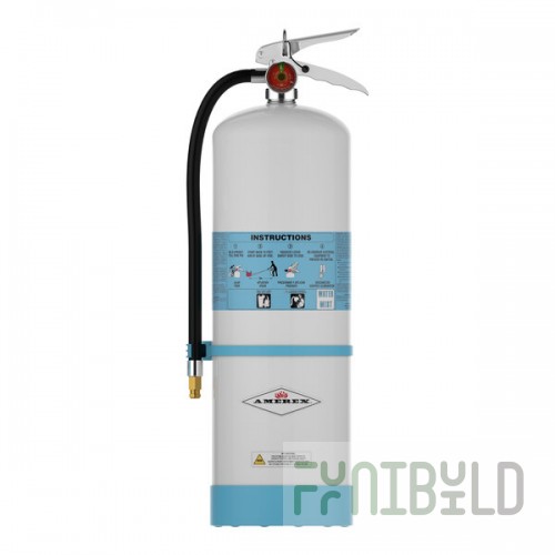 Amerex C272 2.5 Gallon White Powder-Coated Stainless Steel Water Mist Fire Extinguisher 27702 - UL Rating 2A:C