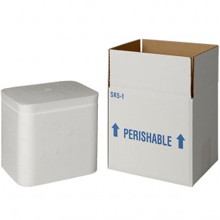 Insulated Shipping Box with Foam Cooler 5 1/2