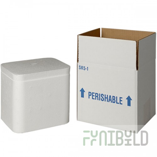 Insulated Shipping Box with Foam Cooler 5 1/2