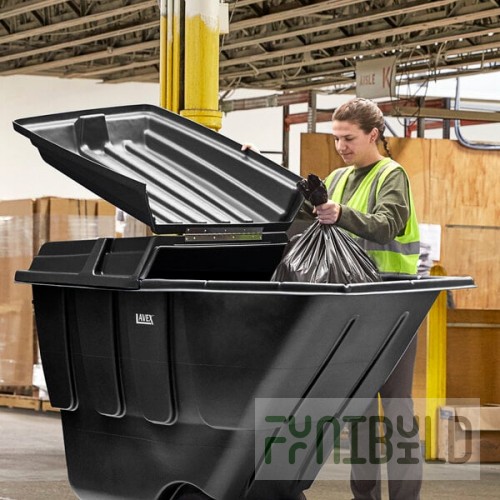 Lavex 1 Cubic Yard Black Tilt Truck Lid