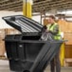 Lavex 1 Cubic Yard Black Tilt Truck Lid