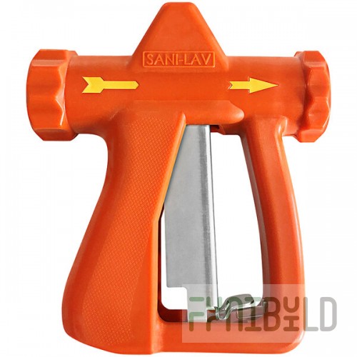 Sani-Lav NP10 Orange Stainless Steel Insulated Spray Nozzle with Stainless Steel Handle