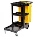 Rubbermaid® 1861427 Executive High Security Janitor Cart with Locking Hood and Cabinets