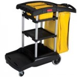Rubbermaid® 1861427 Executive High Security Janitor Cart with Locking Hood and Cabinets