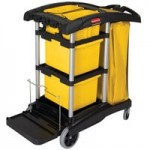 Rubbermaid® 1861427 Executive High Security Janitor Cart with Locking Hood and Cabinets