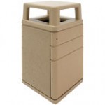 Wausau Tile TF1045 44 Gallon Concrete Square Trash Can with Pitch-In Lid and Side Door Wausau Tile TF1045 44 Gallon Concrete Square Trash Can with Pitch-In Lid and Side Door