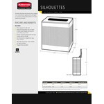 Rubbermaid® FGSR18EPLSM Silhouettes Metallic Silver Steel Designer Rectangular Trash Can - 22.5 Gallon