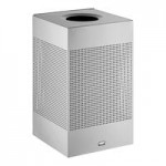 Rubbermaid® FGSR18EPLSM Silhouettes Metallic Silver Steel Designer Rectangular Trash Can - 22.5 Gallon