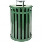 Witt Industries M3601-AT-GN Oakley Standard 36 Gallon Green Steel Round Outdoor Decorative Trash Can with Ash Top Lid Witt Industries M3601-AT-GN Oakley Standard 36 Gallon Green Steel Round Outdoor Decorative Trash Can with Ash Top Lid
