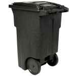 Toter ANA64-10548 64 Gallon Blackstone Rotational Molded Wheeled Rectangular Trash Can with Lid