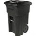 Toter ANA64-10548 64 Gallon Blackstone Rotational Molded Wheeled Rectangular Trash Can with Lid