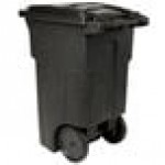 Toter ANA64-10548 64 Gallon Blackstone Rotational Molded Wheeled Rectangular Trash Can with Lid