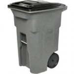 Toter ANA64-10548 64 Gallon Blackstone Rotational Molded Wheeled Rectangular Trash Can with Lid