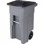 Toter ANA64-10548 64 Gallon Blackstone Rotational Molded Wheeled Rectangular Trash Can with Lid