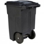 Toter ANA64-10548 64 Gallon Blackstone Rotational Molded Wheeled Rectangular Trash Can with Lid