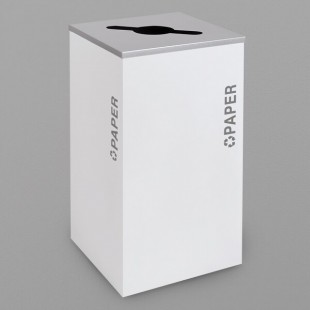 Ex-Cell Kaiser RC-KDSQ-P BT-WHT Black Tie Kaleidoscope White Gloss Square 24 Gallon Paper Receptacle Ex-Cell Kaiser RC-KDSQ-P BT-WHT Black Tie Kaleidoscope White Gloss Square 24 Gallon Paper Receptacle