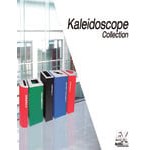 Ex-Cell Kaiser Black Tie Kaleidoscope RC-KD36-2BT T/PBG R/HMG 72 Gallon Pebble Black Gloss / Hammered Gray Two Stream Indoor Steel Trash / Recyclables Receptacle