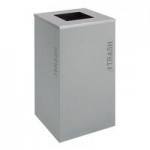 Ex-Cell Kaiser Black Tie Kaleidoscope RC-KD36-2BT T/PBG R/HMG 72 Gallon Pebble Black Gloss / Hammered Gray Two Stream Indoor Steel Trash / Recyclables Receptacle