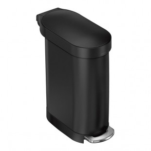 simplehuman CW2098 12 Gallon / 45 Liter Matte Black Stainless Steel Rectangular Slim Step-On Trash Can simplehuman CW2098 12 Gallon / 45 Liter Matte Black Stainless Steel Rectangular Slim Step-On Trash Can