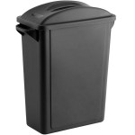 Lavex 16 Gallon Black Slim Rectangular Trash Can with Flat Lid Lavex 16 Gallon Black Slim Rectangular Trash Can with Flat Lid