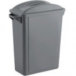 Lavex 16 Gallon Black Slim Rectangular Trash Can with Flat Lid Lavex 16 Gallon Black Slim Rectangular Trash Can with Flat Lid