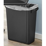 Lavex 16 Gallon Black Slim Rectangular Trash Can with Flat Lid Lavex 16 Gallon Black Slim Rectangular Trash Can with Flat Lid