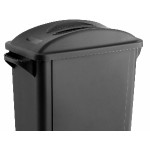 Lavex 16 Gallon Black Slim Rectangular Trash Can with Flat Lid Lavex 16 Gallon Black Slim Rectangular Trash Can with Flat Lid