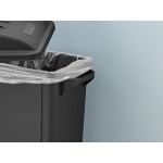 Lavex 16 Gallon Black Slim Rectangular Trash Can with Flat Lid Lavex 16 Gallon Black Slim Rectangular Trash Can with Flat Lid