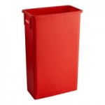 Lavex 16 Gallon Black Slim Rectangular Trash Can with Flat Lid Lavex 16 Gallon Black Slim Rectangular Trash Can with Flat Lid