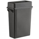 Lavex 16 Gallon Black Slim Rectangular Trash Can with Flat Lid Lavex 16 Gallon Black Slim Rectangular Trash Can with Flat Lid