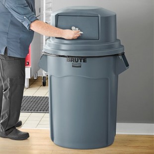 Rubbermaid® BRUTE 55 Gallon Gray Trash Can with Gray Round Dome Top Rubbermaid® BRUTE 55 Gallon Gray Trash Can with Gray Round Dome Top