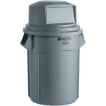 Rubbermaid® BRUTE 55 Gallon Gray Trash Can with Gray Round Dome Top