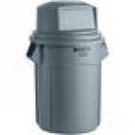 Rubbermaid® BRUTE 55 Gallon Gray Trash Can with Gray Round Dome Top