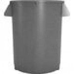 Lavex 20 Gallon Gray Round Commercial Trash Can with Lid and Dolly