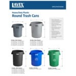 Lavex 20 Gallon Gray Round Commercial Trash Can with Lid and Dolly