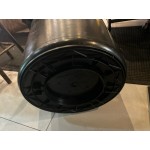 Lavex 20 Gallon Gray Round Commercial Trash Can with Lid and Dolly
