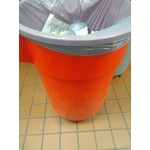 Lavex 20 Gallon Gray Round Commercial Trash Can with Lid and Dolly