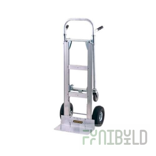 Harper 1,000 lb. Dual Pin Handle Wide Body Junior Aluminum Hand Truck / Platform Truck with 10