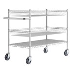 Regency Chrome Two Basket and One Shelf Utility Cart - 24 Regency Chrome Two Basket and One Shelf Utility Cart - 24