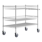 Regency Chrome Two Basket and One Shelf Utility Cart - 24 Regency Chrome Two Basket and One Shelf Utility Cart - 24