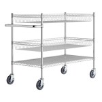 Regency Chrome Two Basket and One Shelf Utility Cart - 24 Regency Chrome Two Basket and One Shelf Utility Cart - 24