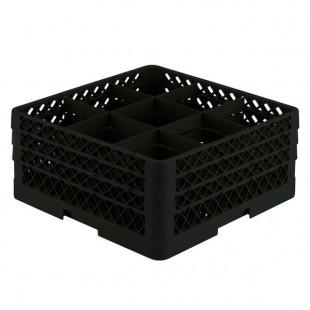 Vollrath TR10FFF Traex® Full-Size Black 9-Compartment 7 7/8
