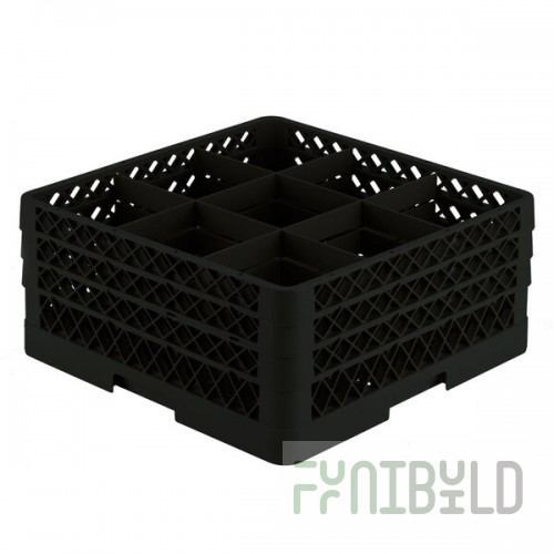 Vollrath TR10FFF Traex® Full-Size Black 9-Compartment 7 7/8
