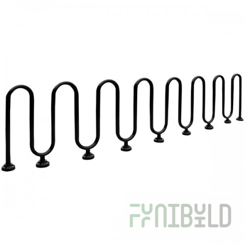 Paris Furnishings Heavy-Duty 15 Loop Powder Coated Inground Mount M Style Bike Rack