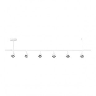 Globe 6-Light Minimalist Matte White Adjustable Height Track Light - 120V, 50W